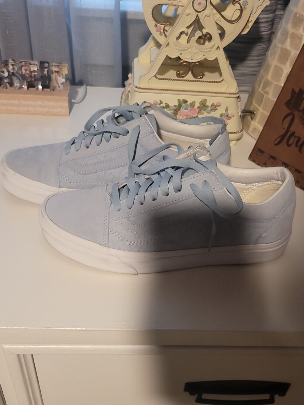 Vans Light Blue Suede Low-Top Sneakers